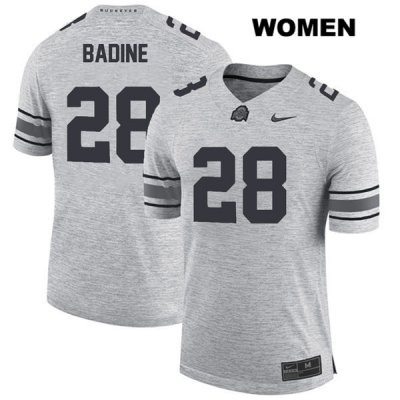 Women's NCAA Ohio State Buckeyes Alex Badine #28 College Stitched Authentic Nike Gray Football Jersey SS20S66XR